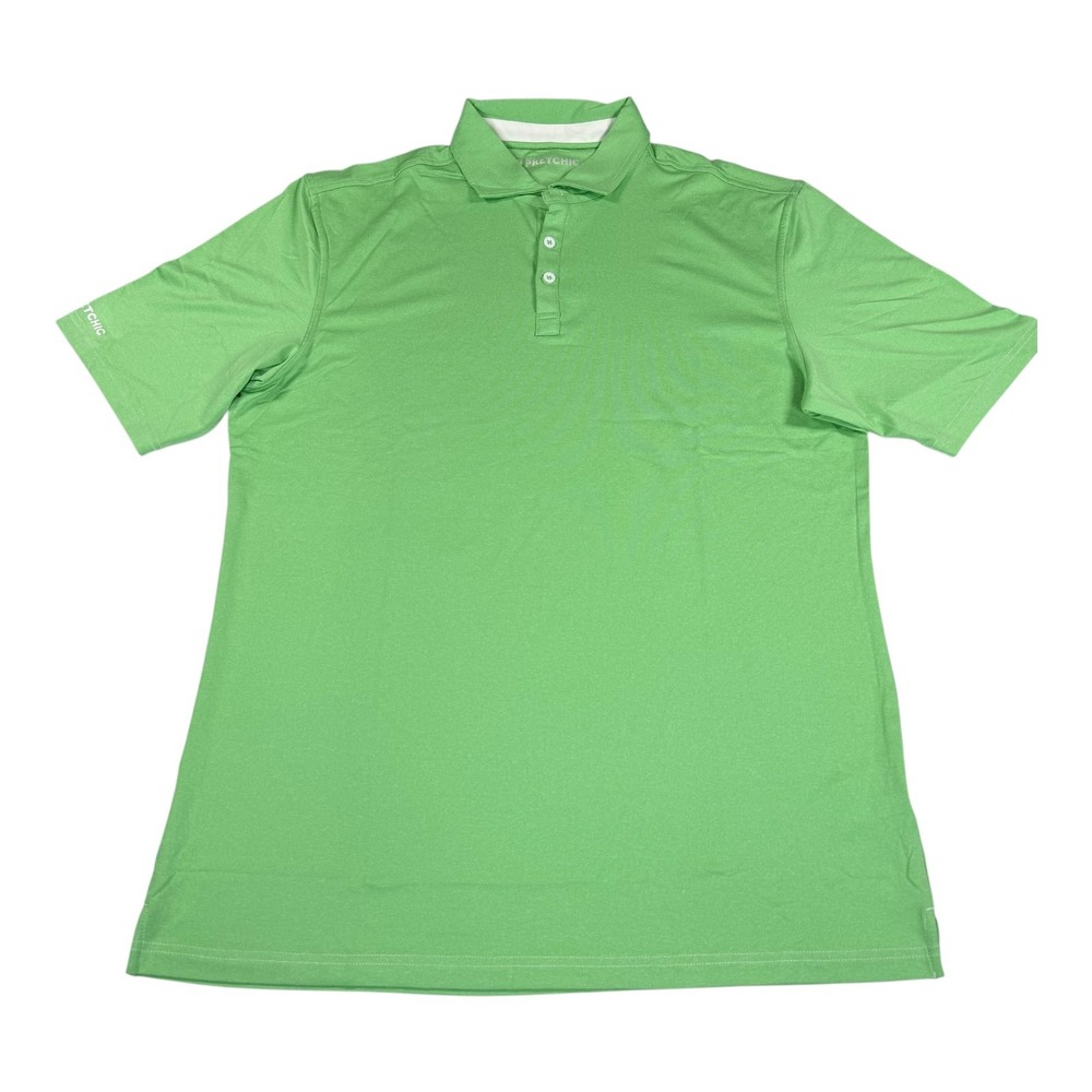 Pretchic Golf‎ Polo Shirt Mens Large Green Performance Stretch Short Sleeve